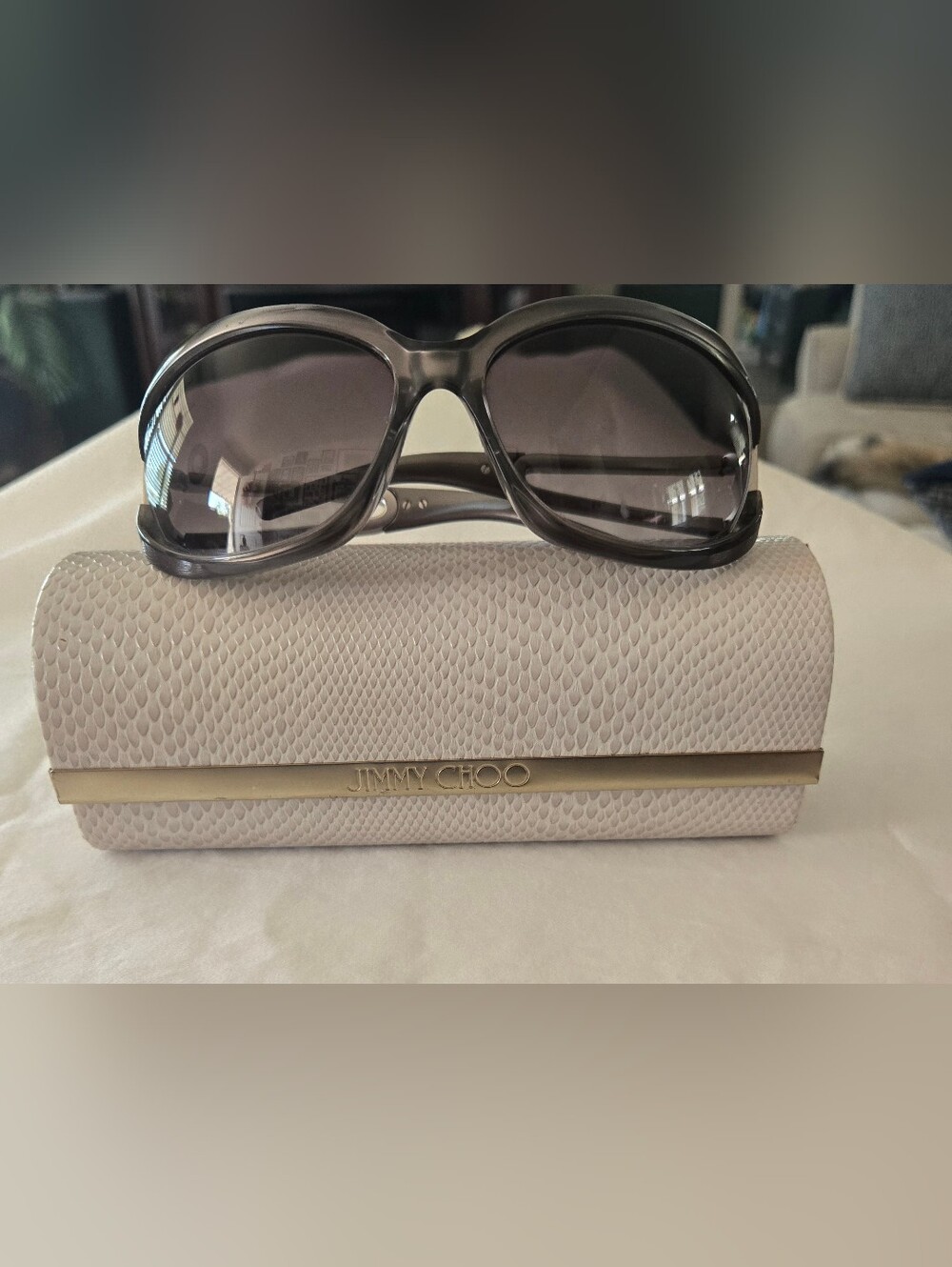Jimmy Choo "Angie/s"  Women's Gray Sunglasses with  Case